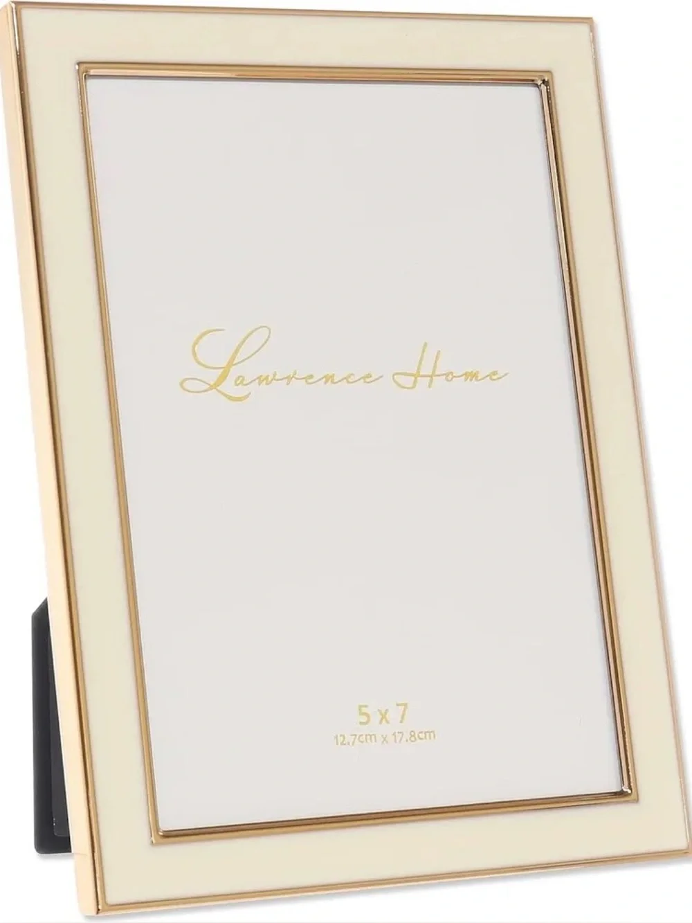 Lawrence Frames Polished Ivory Enamel Gold Metal Picture Frame